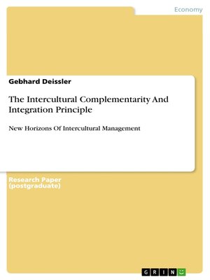 cover image of The Intercultural Complementarity and Integration Principle